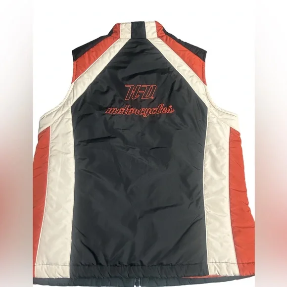 Harley-Davidson Black, Orange, and Cream Vest - Picture 2 of 8